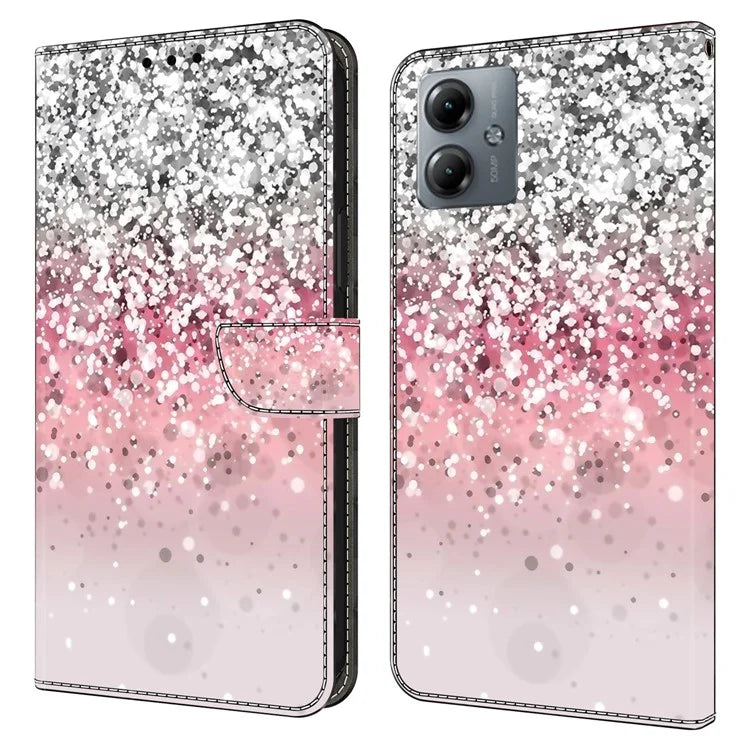 For Motorola Moto G14 4G Case 3D Creative Pattern PU Leather Flip Phone Cover