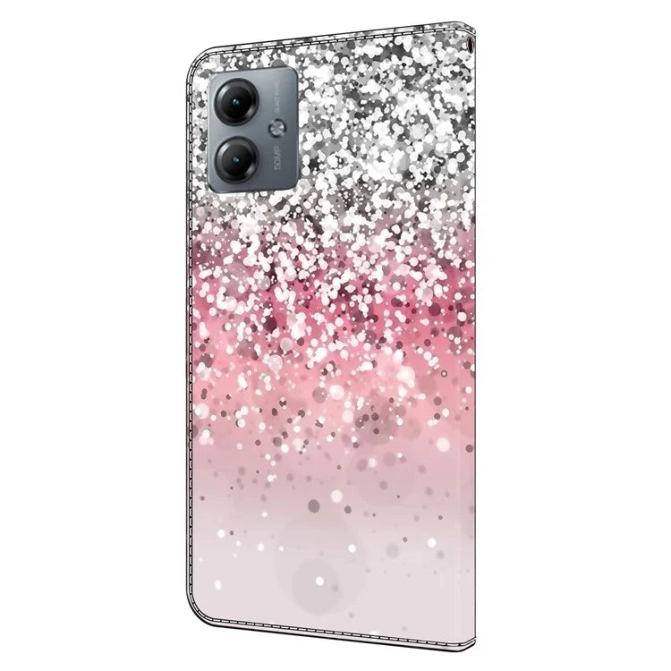 For Motorola Moto G14 4G Case 3D Creative Pattern PU Leather Flip Phone Cover