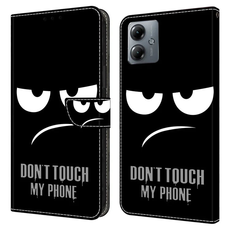 For Motorola Moto G14 4G Case 3D Creative Pattern PU Leather Flip Phone Cover