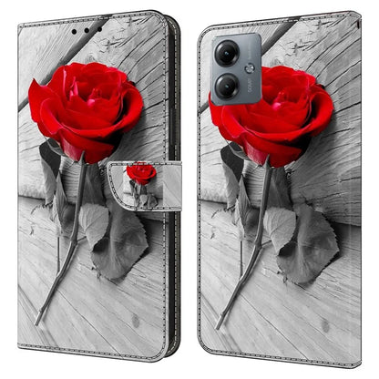 For Motorola Moto G14 4G Case 3D Creative Pattern PU Leather Flip Phone Cover