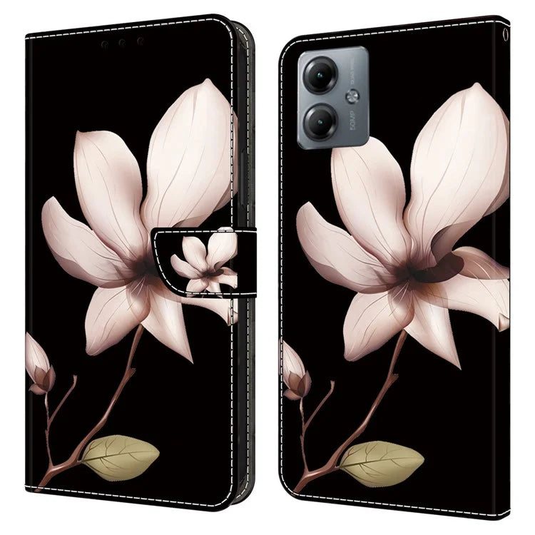 For Motorola Moto G14 4G Case 3D Creative Pattern PU Leather Flip Phone Cover