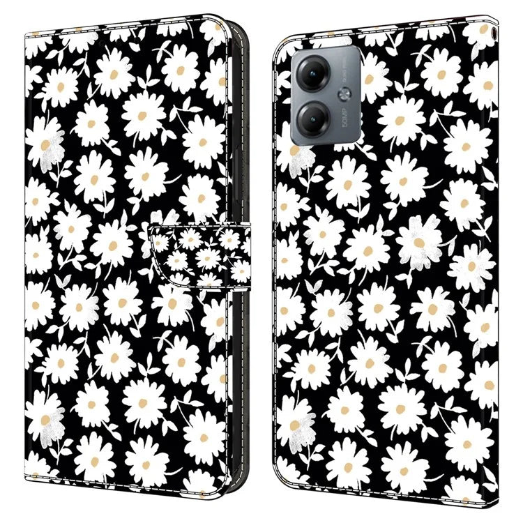 For Motorola Moto G14 4G Case 3D Creative Pattern PU Leather Flip Phone Cover