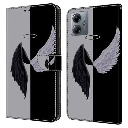 For Motorola Moto G14 4G Case 3D Creative Pattern PU Leather Flip Phone Cover