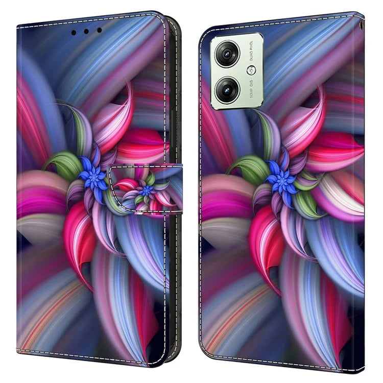 For Motorola Moto G54 5G Case PU Leather Wallet 3D Pattern Phone Cover