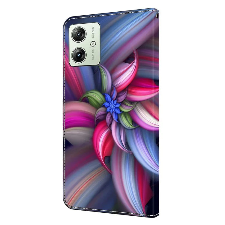 For Motorola Moto G54 5G Case PU Leather Wallet 3D Pattern Phone Cover