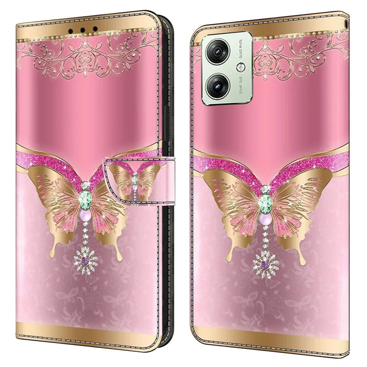 For Motorola Moto G54 5G Case PU Leather Wallet 3D Pattern Phone Cover