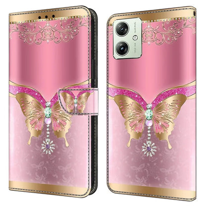 For Motorola Moto G54 5G Case PU Leather Wallet 3D Pattern Phone Cover