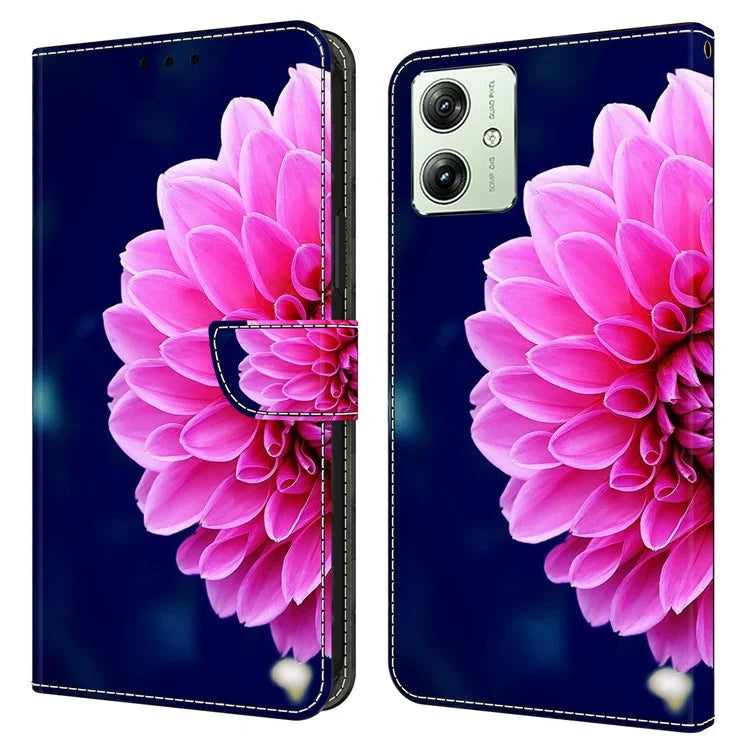 For Motorola Moto G54 5G Case PU Leather Wallet 3D Pattern Phone Cover
