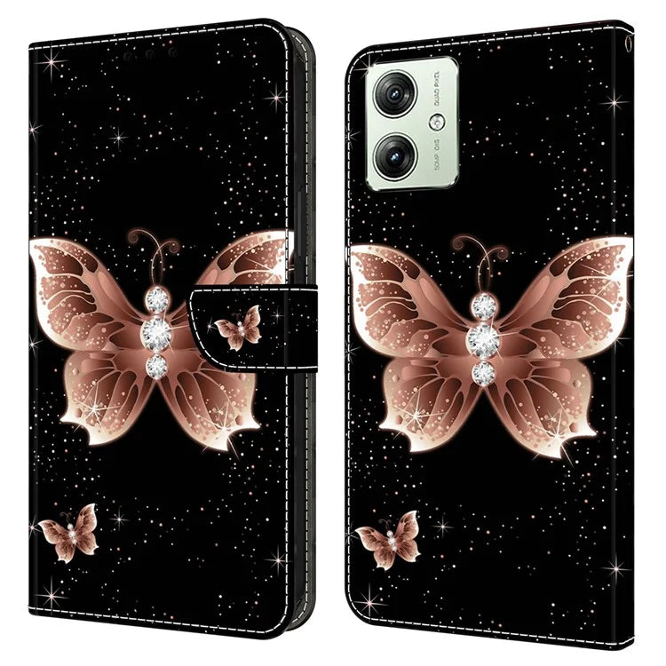 For Motorola Moto G54 5G Case PU Leather Wallet 3D Pattern Phone Cover