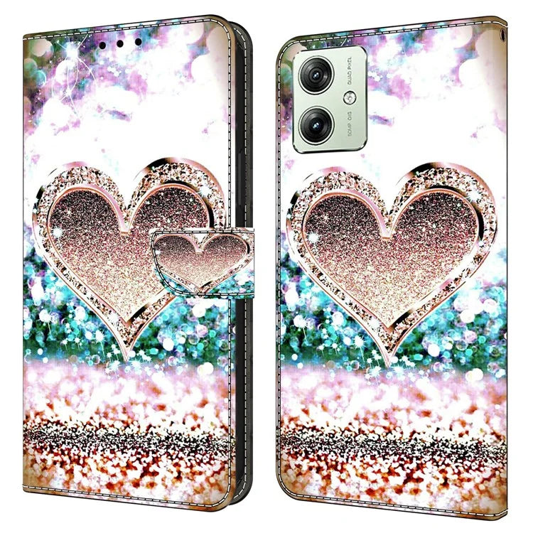 For Motorola Moto G54 5G Case PU Leather Wallet 3D Pattern Phone Cover