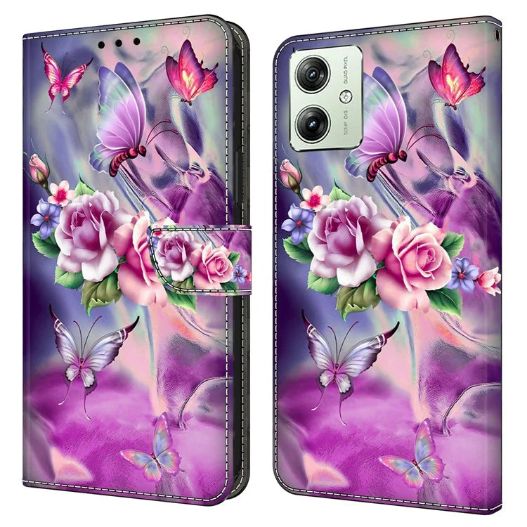 For Motorola Moto G54 5G Case PU Leather Wallet 3D Pattern Phone Cover