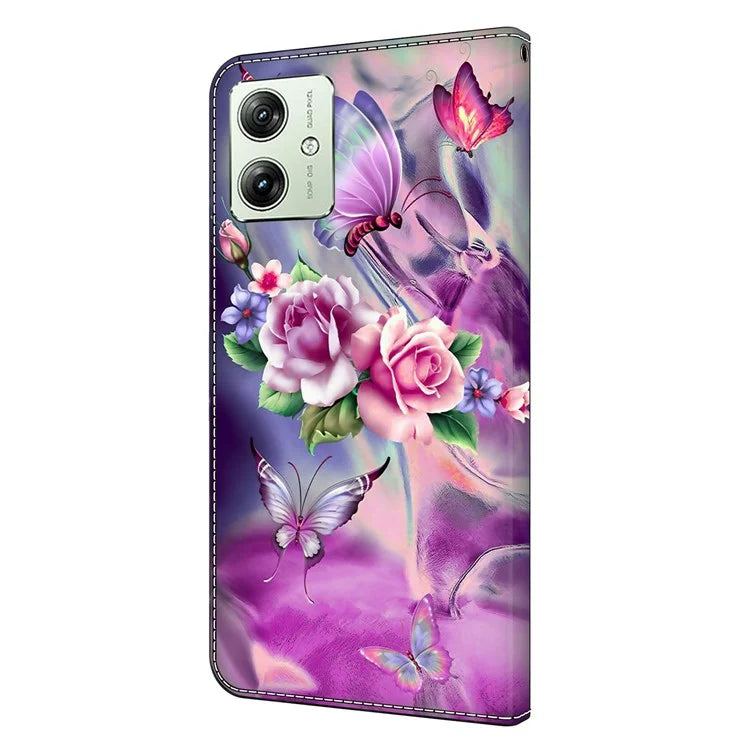 For Motorola Moto G54 5G Case PU Leather Wallet 3D Pattern Phone Cover