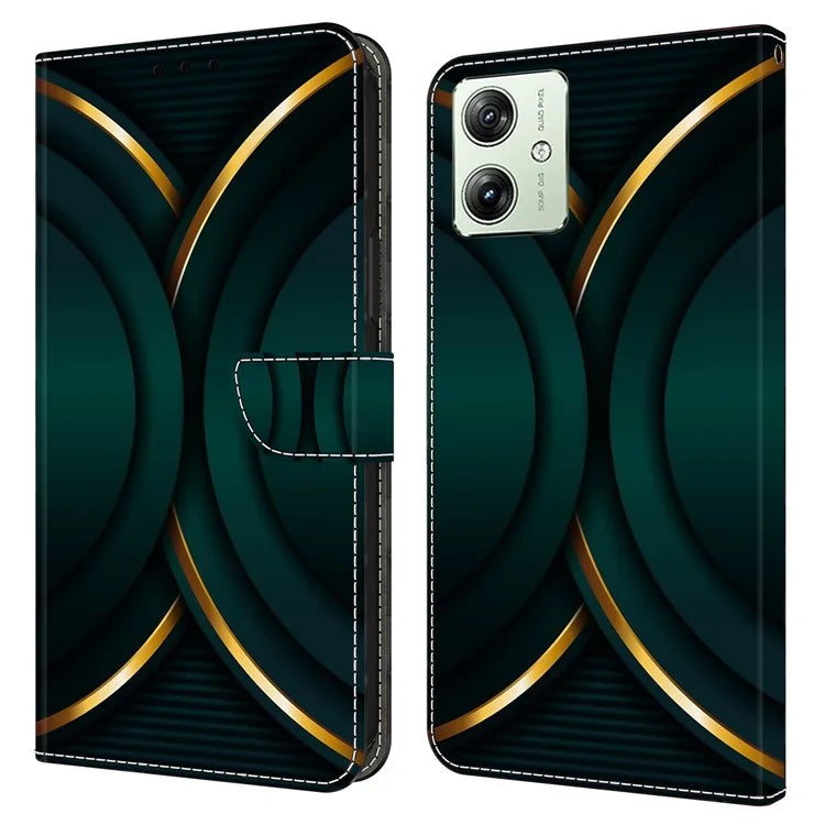 For Motorola Moto G54 5G Case PU Leather Wallet 3D Pattern Phone Cover