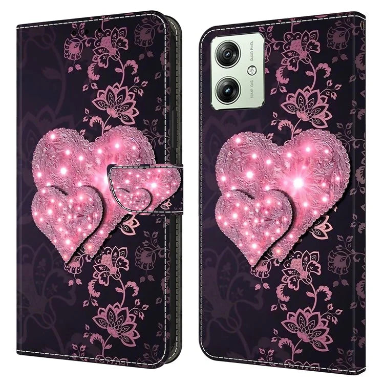 For Motorola Moto G54 5G Case PU Leather Wallet 3D Pattern Phone Cover