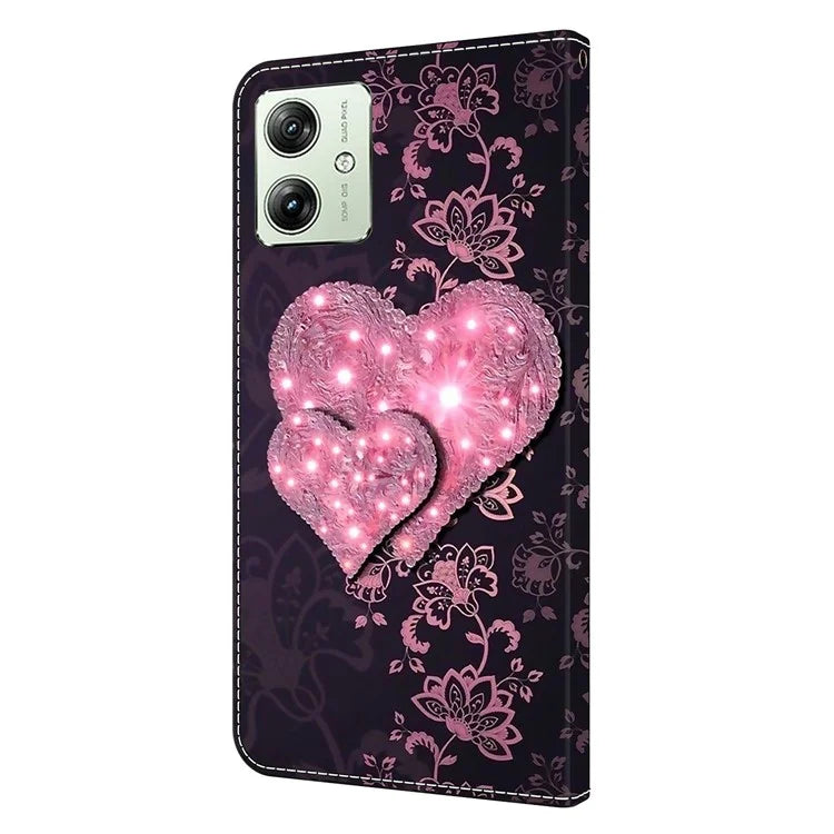 For Motorola Moto G54 5G Case PU Leather Wallet 3D Pattern Phone Cover