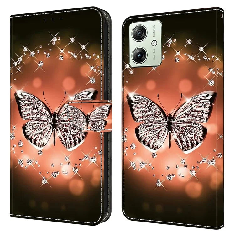 For Motorola Moto G54 5G Case PU Leather Wallet 3D Pattern Phone Cover