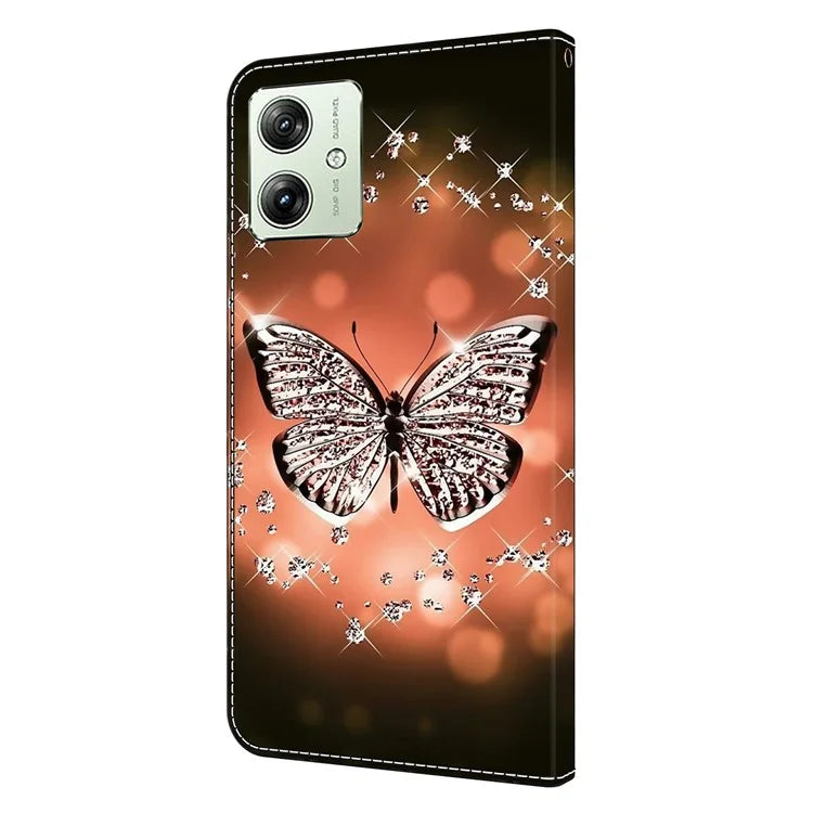 For Motorola Moto G54 5G Case PU Leather Wallet 3D Pattern Phone Cover