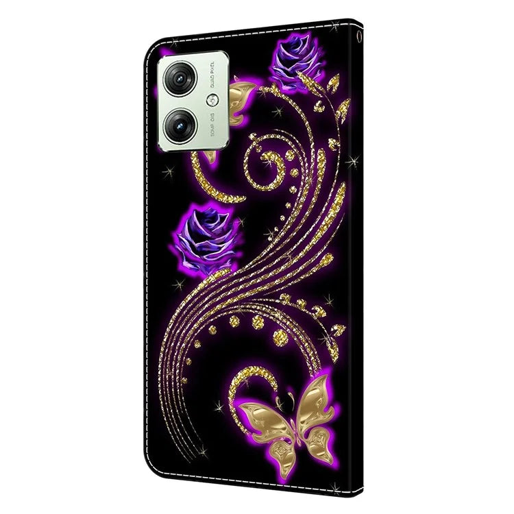 For Motorola Moto G54 5G Case PU Leather Wallet 3D Pattern Phone Cover