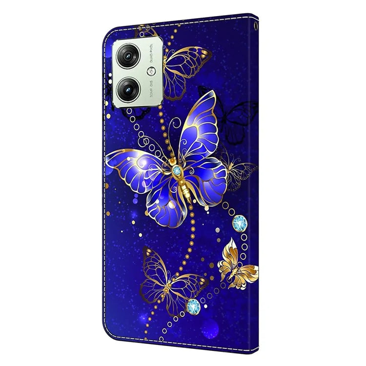 For Motorola Moto G54 5G Case PU Leather Wallet 3D Pattern Phone Cover