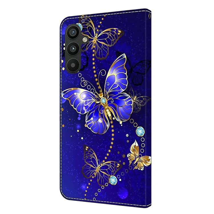 For Samsung Galaxy A15 4G Case 3D Pattern PU Leather Flip Protective Cover