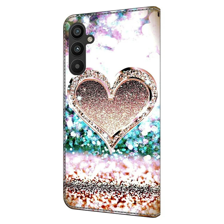 For Samsung Galaxy A15 4G Case 3D Pattern PU Leather Flip Protective Cover