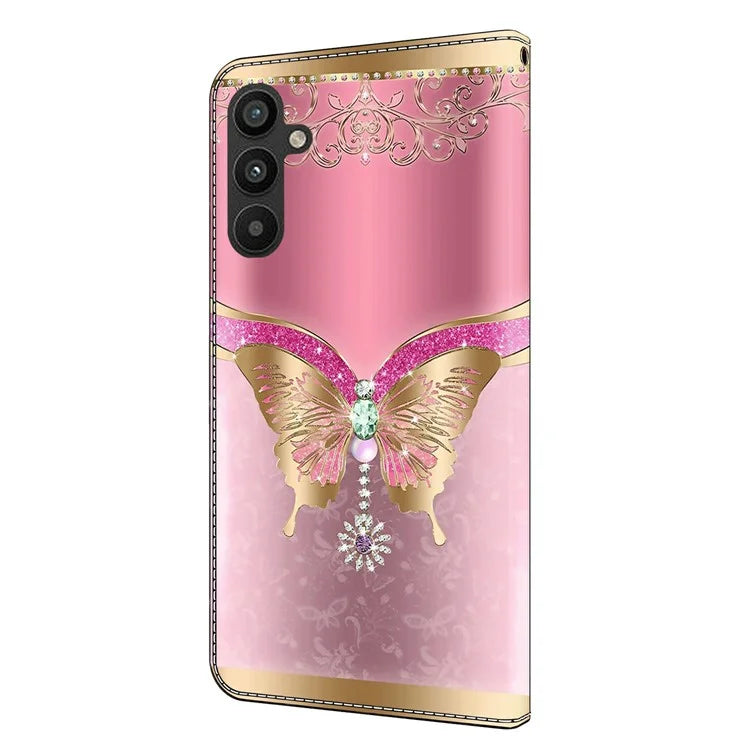 For Samsung Galaxy A15 4G Case 3D Pattern PU Leather Flip Protective Cover