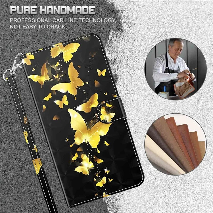 For Samsung Galaxy A05s 4G Case Flip PU Leather 3D Pattern Printing Phone Cover