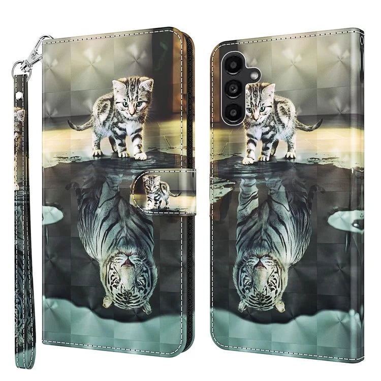 For Samsung Galaxy A05s 4G Case Flip PU Leather 3D Pattern Printing Phone Cover