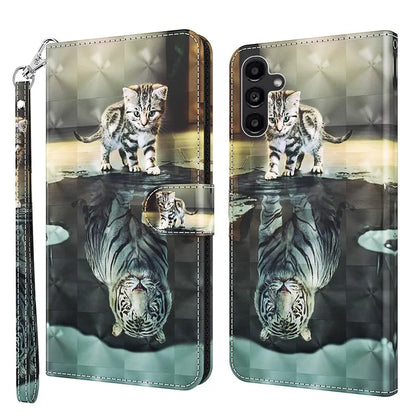 For Samsung Galaxy A05s 4G Case Flip PU Leather 3D Pattern Printing Phone Cover