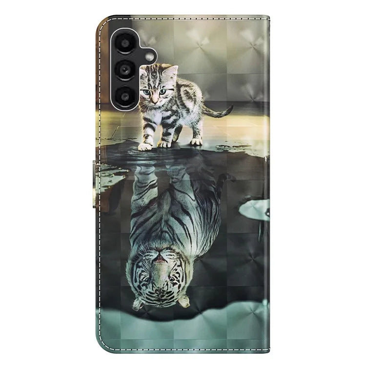 For Samsung Galaxy A05s 4G Case Flip PU Leather 3D Pattern Printing Phone Cover