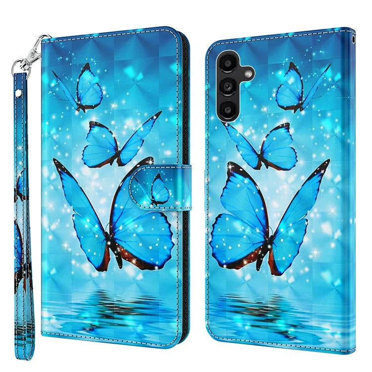 For Samsung Galaxy A05s 4G Case Flip PU Leather 3D Pattern Printing Phone Cover