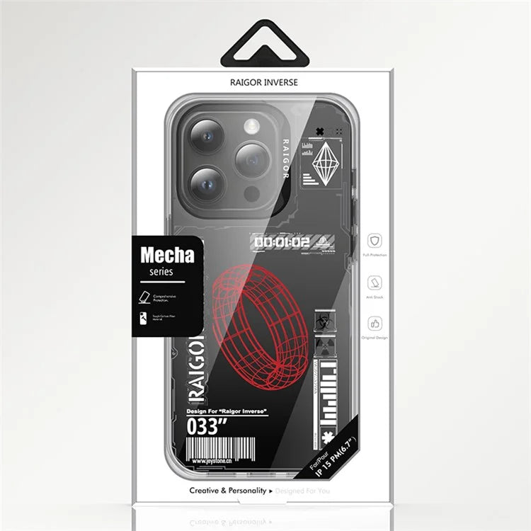RAIGOR INVERSE Mecha Series for iPhone 15 Pro Max Case IMD Pattern Phone Cover