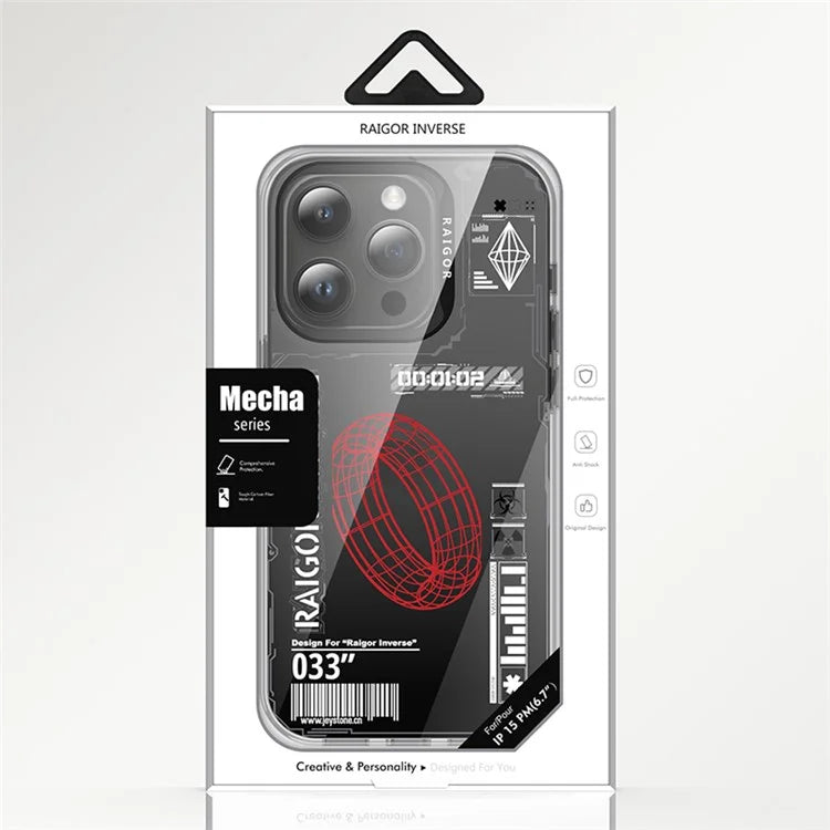 RAIGOR INVERSE Mecha Series for iPhone 15 Pro Max Case IMD Pattern Phone Cover