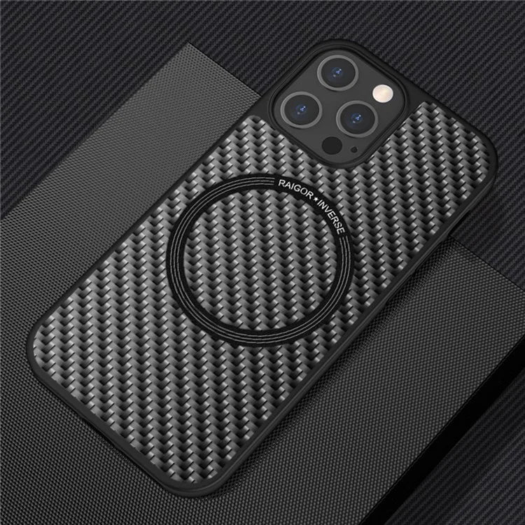 RAIGOR INVERSE Scott Plus Series for iPhone 15 Pro Magnetic Case Carbon Fiber TPU+PC Cover