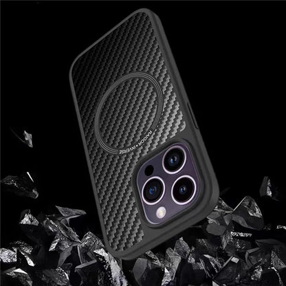 RAIGOR INVERSE Scott Plus Series for iPhone 15 Pro Magnetic Case Carbon Fiber TPU+PC Cover