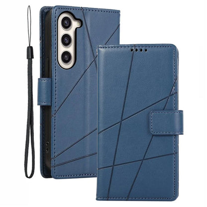DF-06 For Samsung Galaxy S23+ Case Lines Imprinted PU Leather Stand Wallet Phone Cover