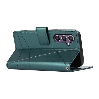 DF-06 For Samsung Galaxy S23 FE Case Lines Imprinted PU Leather Phone Cover Wallet Shell