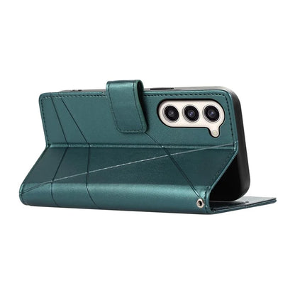 DF-06 For Samsung Galaxy S23 Case Lines Imprinted Folio Flip PU Leather Phone Cover