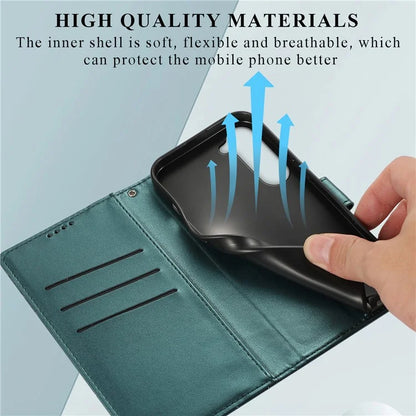 DF-06 For Samsung Galaxy S23 Case Lines Imprinted Folio Flip PU Leather Phone Cover