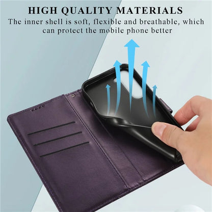 DF-06 For Samsung Galaxy S23 Case Lines Imprinted Folio Flip PU Leather Phone Cover