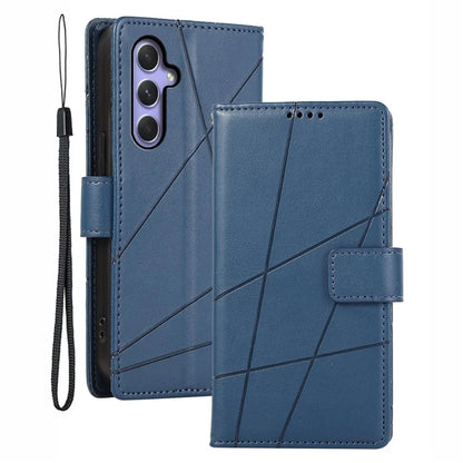 DF-06 For Samsung Galaxy A54 5G Case Lines Imprinted Anti-drop PU Leather Phone Cover