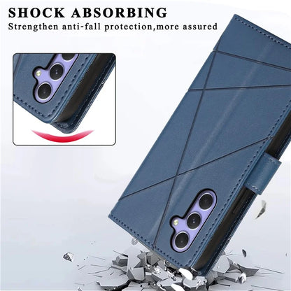 DF-06 For Samsung Galaxy A54 5G Case Lines Imprinted Anti-drop PU Leather Phone Cover