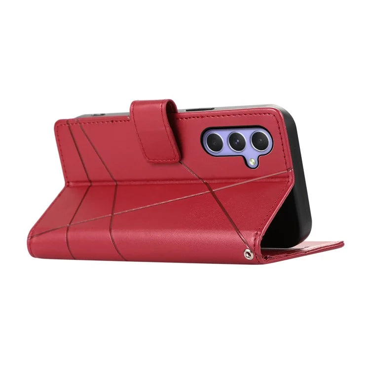 DF-06 For Samsung Galaxy A54 5G Case Lines Imprinted Anti-drop PU Leather Phone Cover