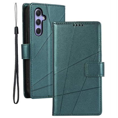DF-06 For Samsung Galaxy A54 5G Case Lines Imprinted Anti-drop PU Leather Phone Cover