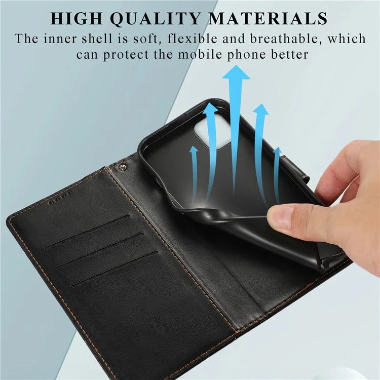 DF-06 For Samsung Galaxy A05 4G Case Lines Imprinted Leather Phone Folding Stand Cover