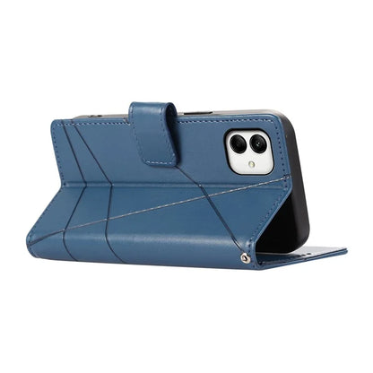 DF-06 For Samsung Galaxy A05 4G Case Lines Imprinted Leather Phone Folding Stand Cover