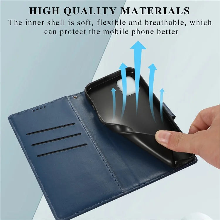 DF-06 For Samsung Galaxy A05 4G Case Lines Imprinted Leather Phone Folding Stand Cover