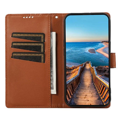 DF-06 For Samsung Galaxy A05 4G Case Lines Imprinted Leather Phone Folding Stand Cover