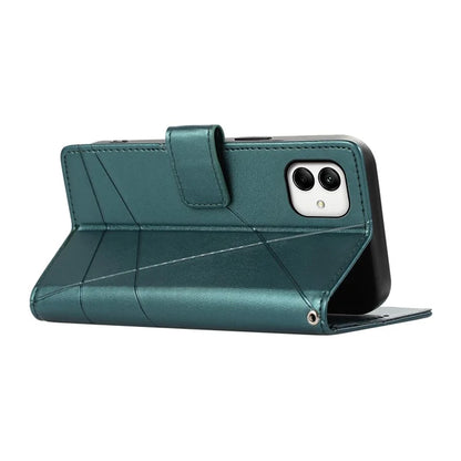 DF-06 For Samsung Galaxy A05 4G Case Lines Imprinted Leather Phone Folding Stand Cover
