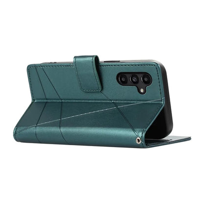 DF-06 For Samsung Galaxy A14 5G / A14 4G Case Magnetic Clasp Lines Imprinted Leather Phone Cover